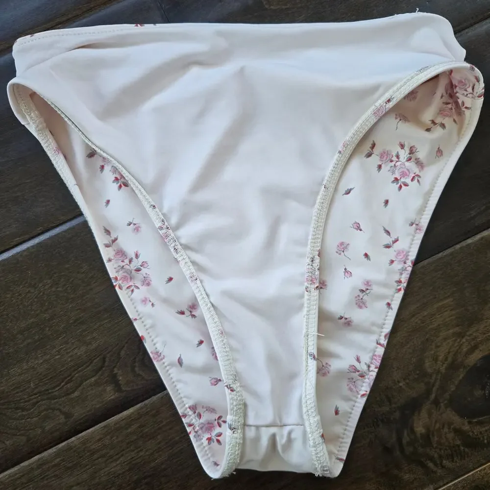 Frankies Bikini Jenna High Waist High Cut Bottom Sweet Rose Floral Women Small - Picture 5 of 8